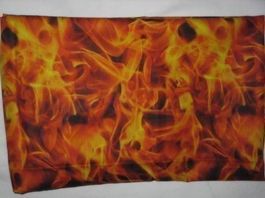 Baumwollstoff mit Fotodruck Feuer Reststück!