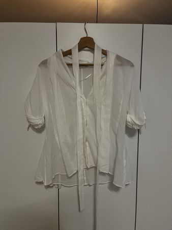 Zara weisse Bluse aus Baumwolle Gr. L