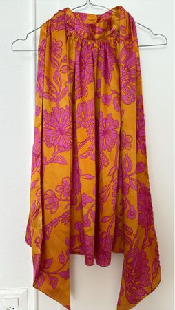 Women's Dress Orange Pink Floral Print Size M
