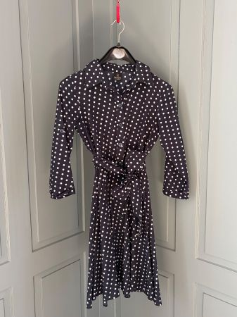 MADELEINE Damen Kleid dunkelblau weissgepunktet Grösse 34