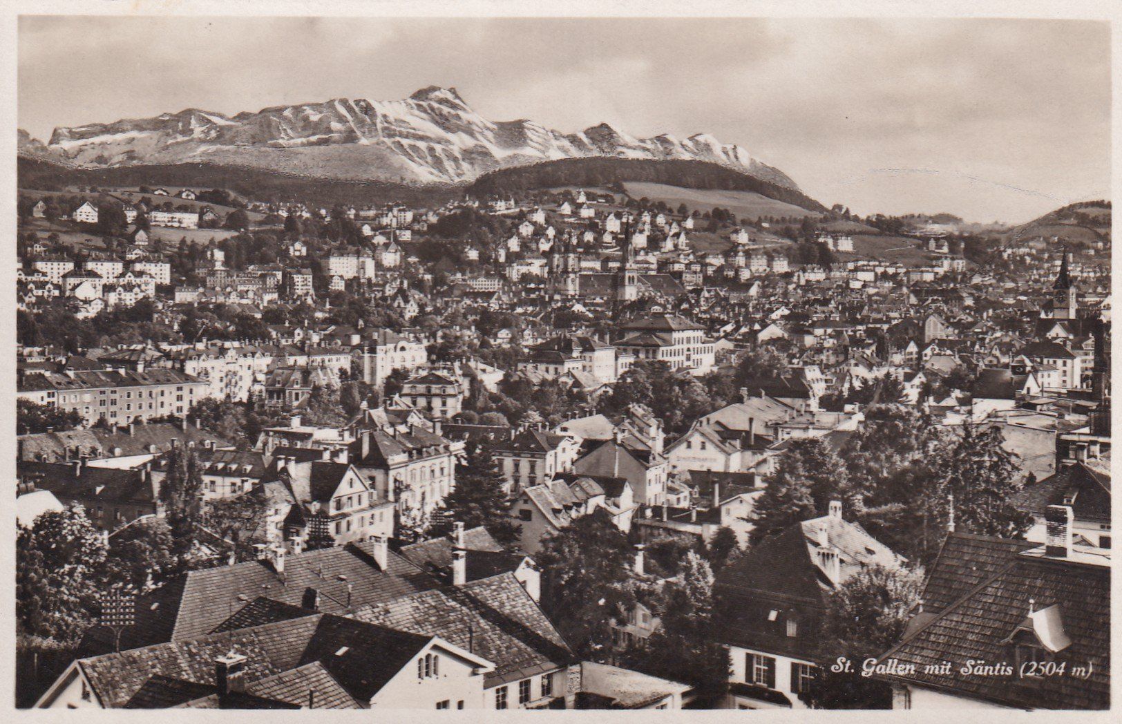 Ansichtskarten: St. Gallen mit Säntis  1931 – Gebraucht aus Cormoret von Pascalll2001