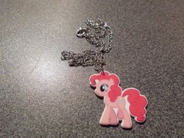 Kette silberfarbig, Pony rosa