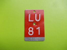 Velonummer / Fahrradnummer LU 81