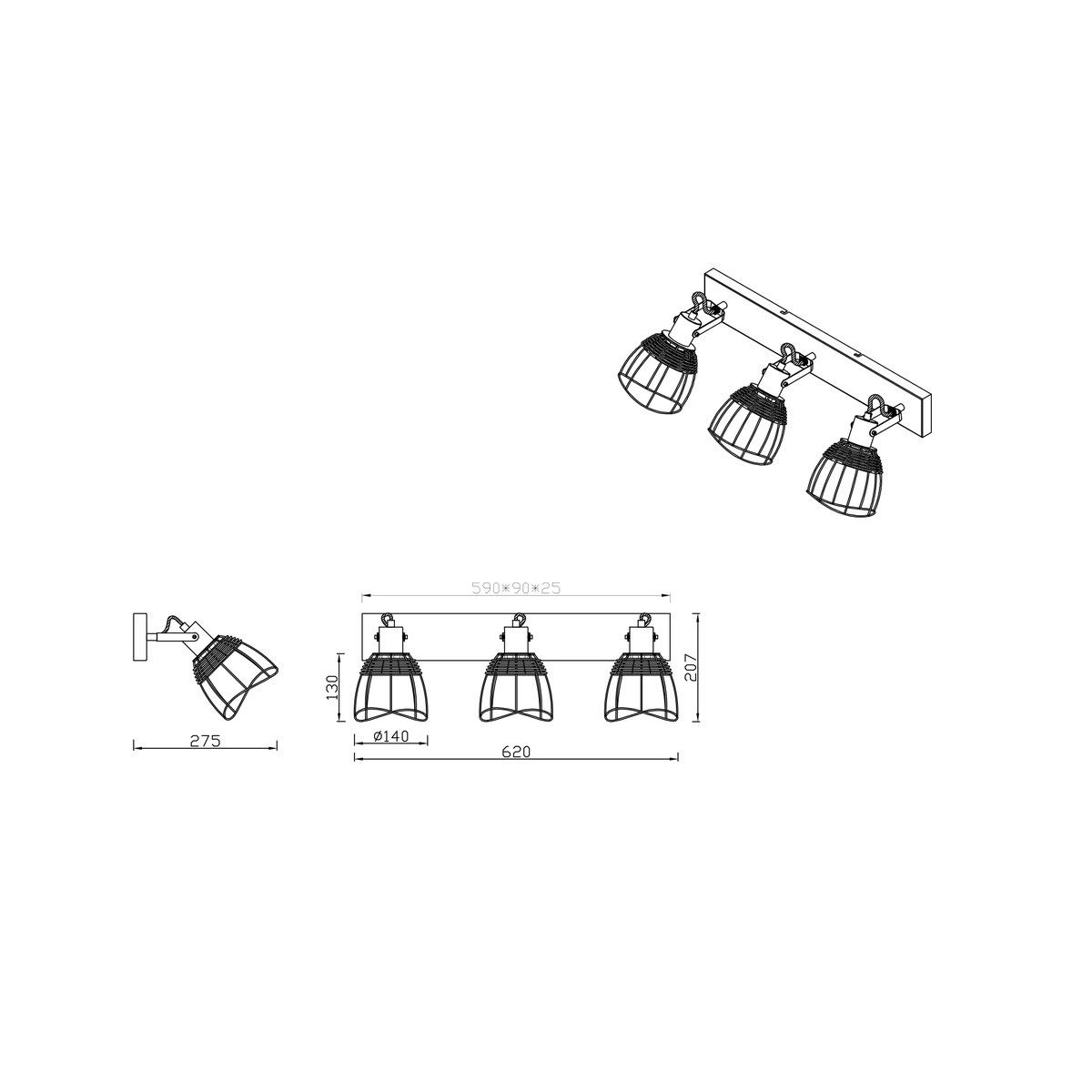 Lampade: Strahler, 3 Spots, 62 cm x 21 cm – Nuovo (secondo la descrizione) da Kreuzlingen venduto da Smart-Light 4