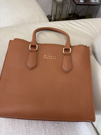 Elegante Michael Shennon Handtasche in Cognac - Top Zustand
