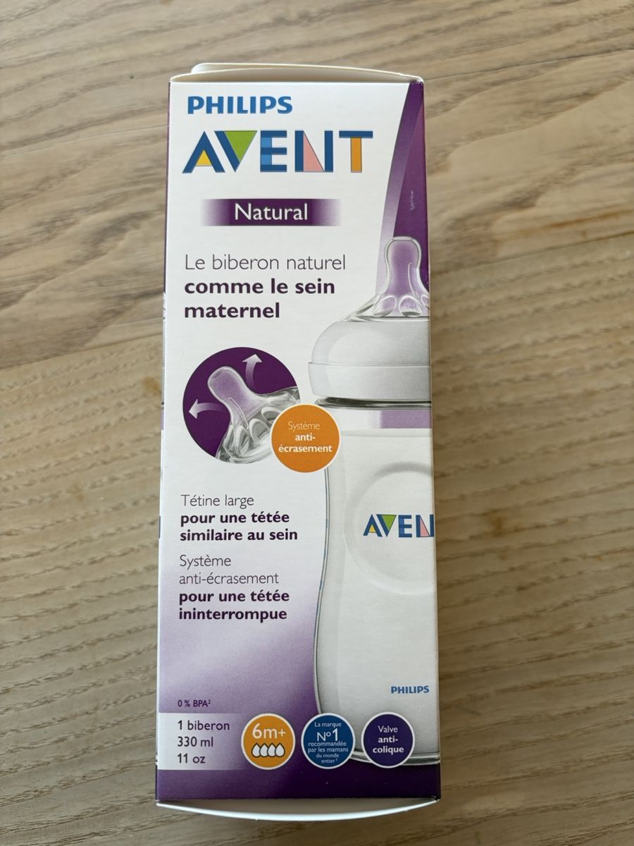 Avent Pasti del neonato: Biberon Philips Avent Natural Neuf - 330ml, 6m+ – Nuovo e nell'imballaggio originale da Vuarrens venduto da mja_jk7b