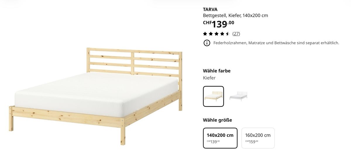 Ikea Letti: Bettgestell mit Rost Ikea – Usato da Zürich venduto da joh_p8wk 4