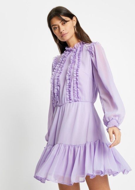 Vestiti: Wunderschönes Chiffonkleid Damen Kleid Hellviolett gr.42 Neu – Nuovo (secondo la descrizione) da Frauenfeld venduto da Vanityroom