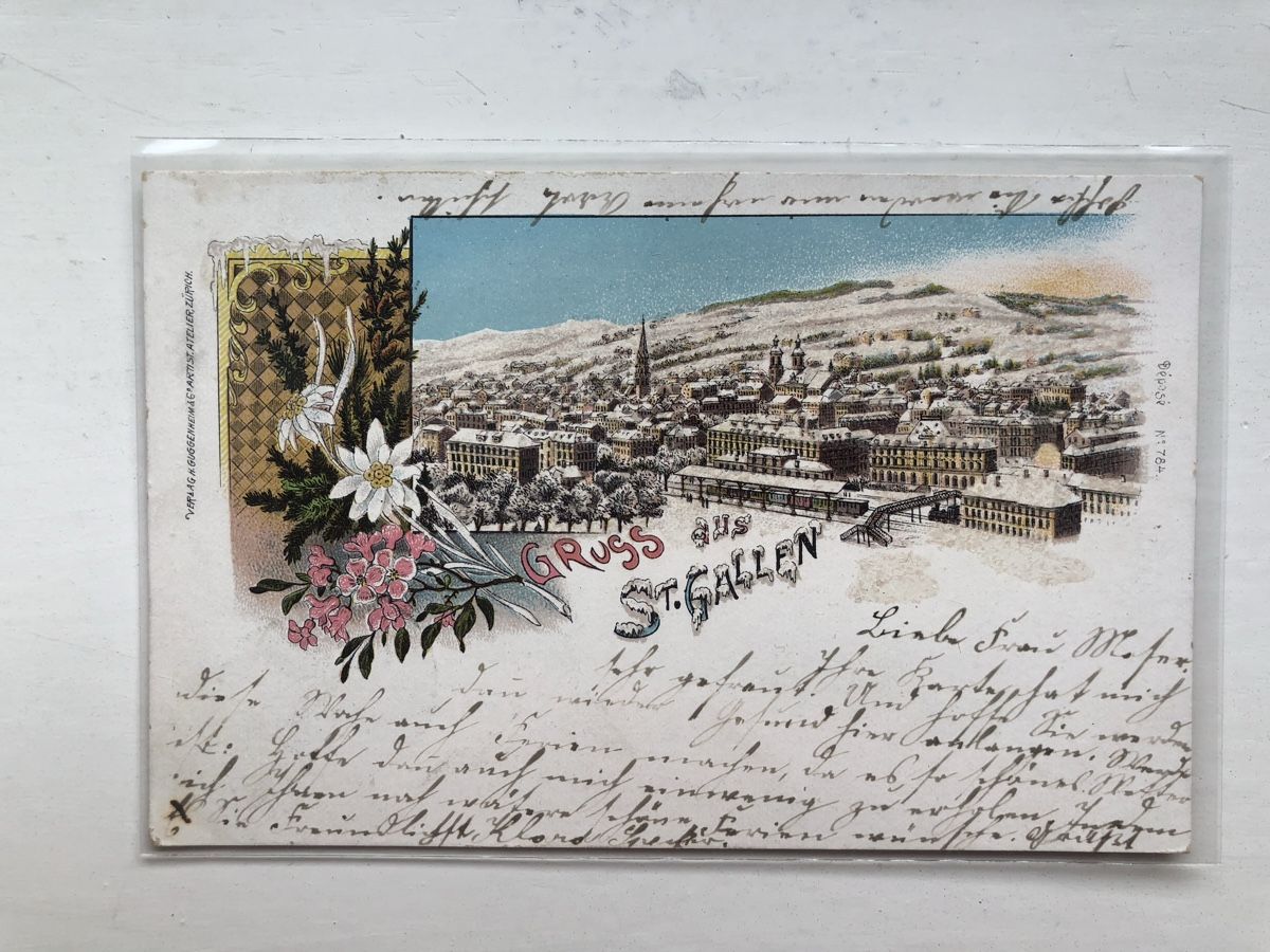 Cartoline postali: 3 ungewöhnliche antike Ansichtskarten ST. GALLEN – Usato da Lufingen venduto da Rac0