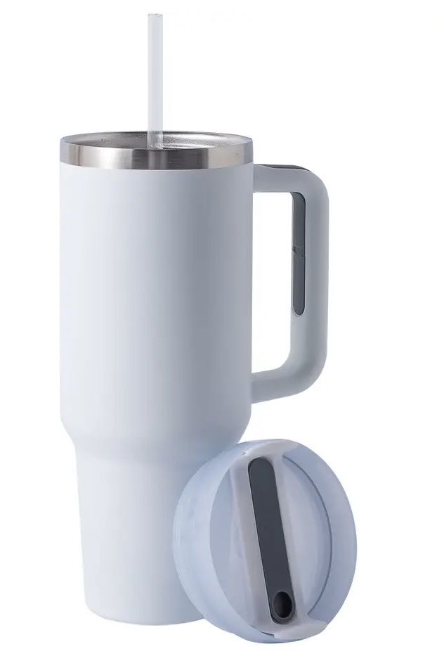 Tazze: Weisser Thermobecher mit Strohhalm, neu & OVP! – Nuovo e nell'imballaggio originale da Eich venduto da ka_st 1