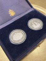 Vatikan 1999 2x 10.000 Lire Silber Papst Johannes Paul II