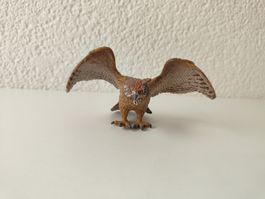 Schleich Uhu landend Vogel Waldtiere Eule Zoo