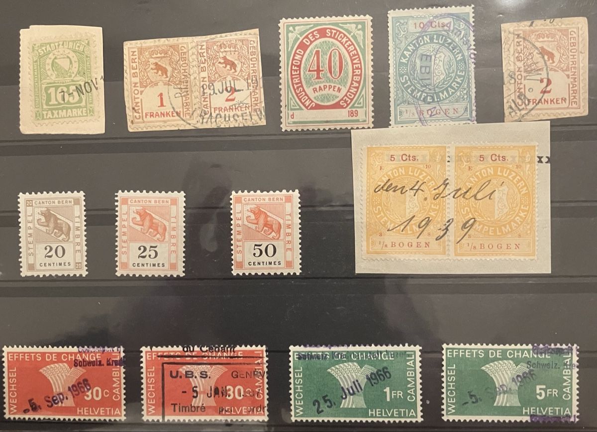 Tutti i francobolli: Fiskalmarken / Gebührenmarken Schweiz – Usato da Hunzenschwil venduto da zibu88