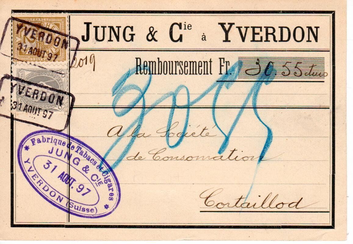 Alle Briefmarken: PK, Yverdon 1897 - Cortaillod – Gebraucht aus Wolhusen von Curver9