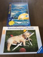 2 Ravensburger Puzzle Delphine & Golden Retriever