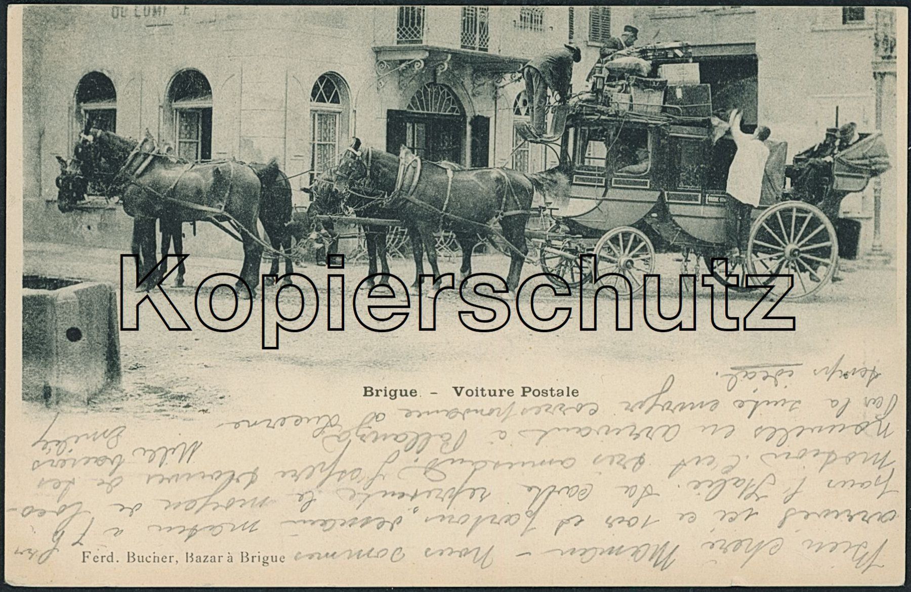 Ansichtskarten: VS Brig - Post - Simplon Postkutsche – Gebraucht aus Schindellegi von leecollect