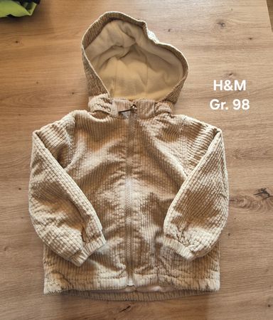 Cordjacke H&M beige mit Kapuze gefüttert Grösse 98