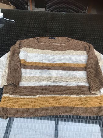 Damen Pullover beige braun gold L/XL gelismet