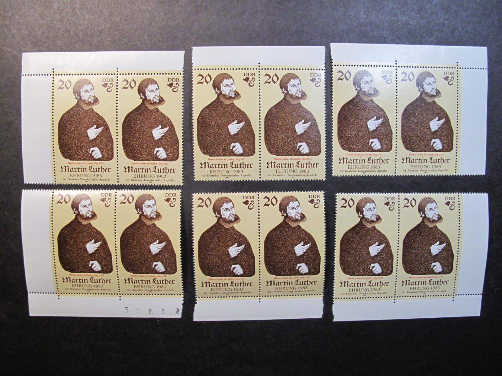 Tutti i francobolli: DDR 1982 Martin Luther aus Kleinbogen 2er ** – Usato da Wil SG venduto da fva01