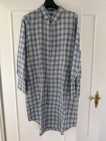 Nygårdsanna Hemdkleid Blau Weiss XL Leine