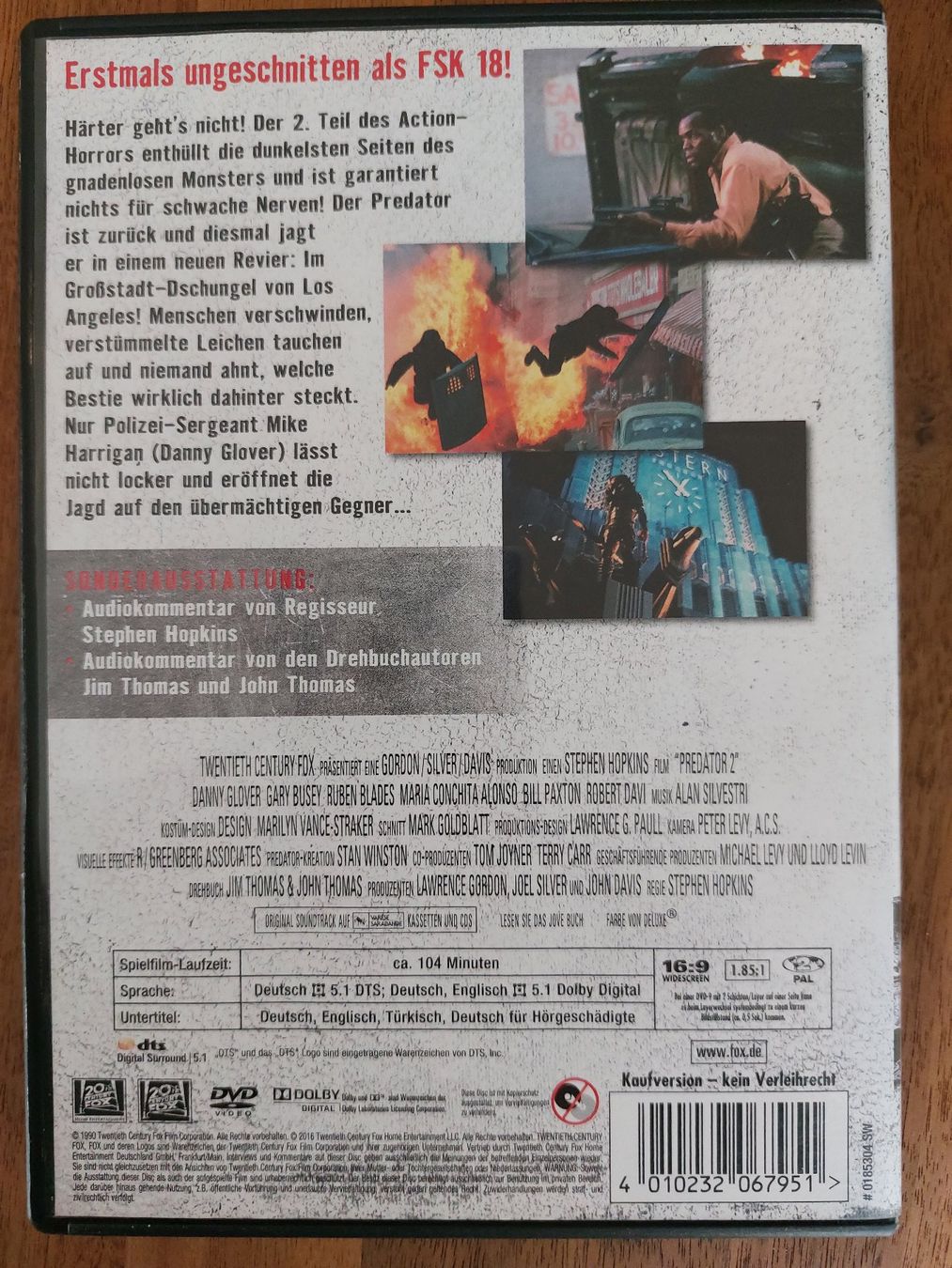 Tutti i DVDs: DVD - Predator 2 Uncut – Usato da Rheinfelden venduto da FilmAuktion 1