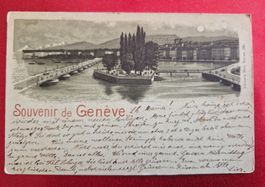 Genf Geneve Mondscheinkarte 1904