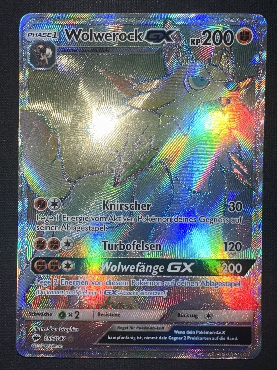 Pokémon Carte collezionabili: Wolwerock GX Rainbow Rare 155/147 – Usato da Allschwil venduto da DragoniteCollectible 2