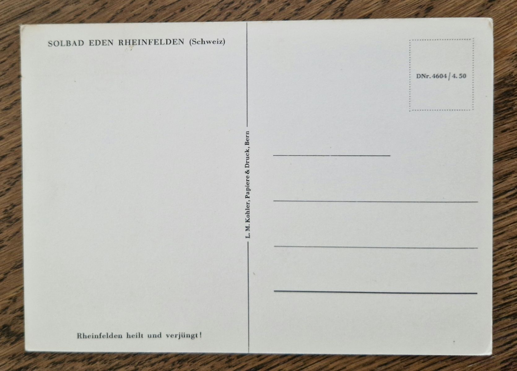 Cartes postales: Solbad, Pension Eden, Rheinfelden – D'occasion à Ebikon par Donar50 1
