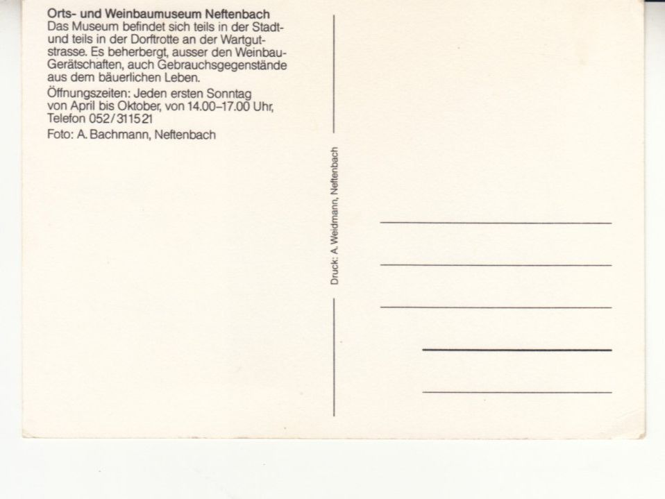 Alle Briefmarken: Neftenbach Werbestempel ET – Gebraucht aus Bürglen TG von StampGraf 1