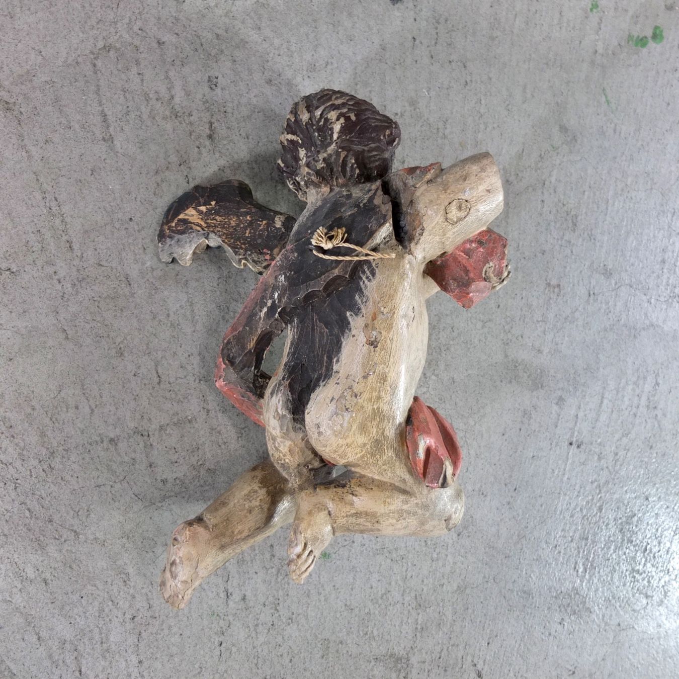 Sculture & Statue: Antiker barocker Engel / Putto, Holzskulptur polychrom – Usato da Basel venduto da Brocki-auf-dem-Wolf 4