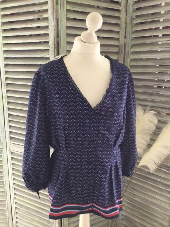 Chemisier à motifs & dentelles LH, taille 42, NEUF
