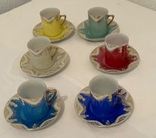Espressotassen 6 Stk. mit Golddeko