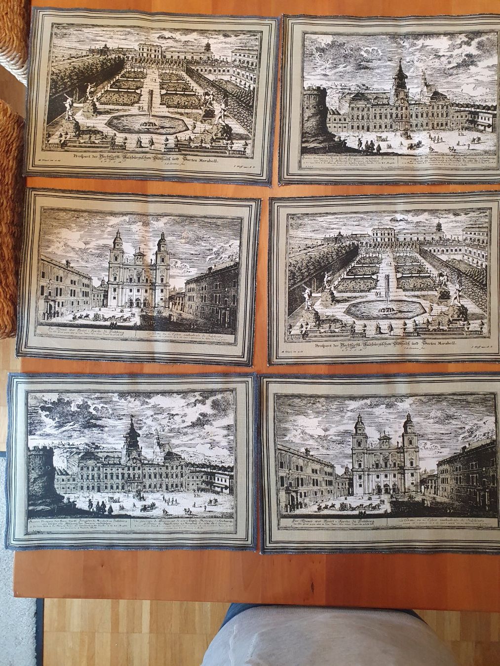 Set di tavolo e panche: 6 Sets Stoff-Tischsets mit Stadtansichten – Usato da Thalwil venduto da meinverkauf