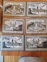 6 Sets Stoff-Tischsets mit Stadtansichten