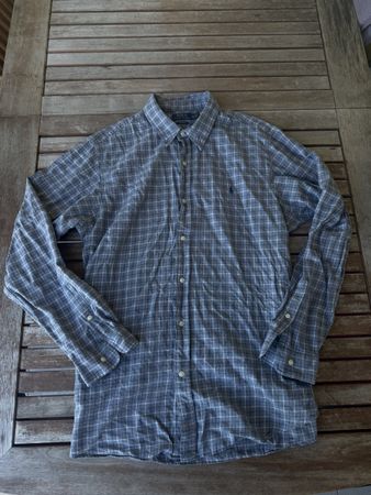 Polo Ralph Lauren Plaid Long-Sleeve Shirt (Grey/Blue, XXL)
