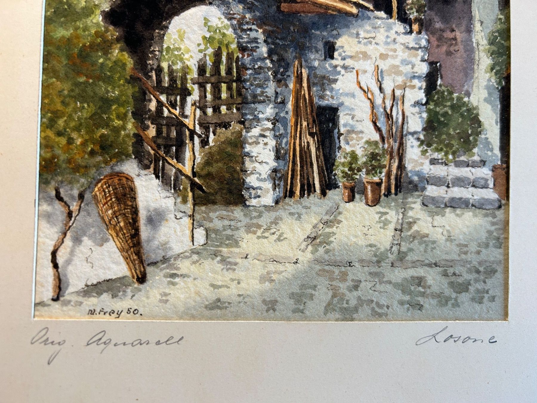 Dipinti: Aquarell "Losone" sig. M. Frey 50 – Usato da ossingen venduto da zin_9rqj 2