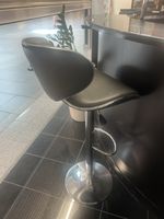 Barhocker grau Kunstleder 