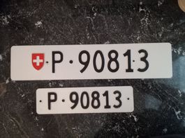 2x Nummernschild Post PTT 90813 ausrangiert