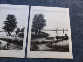Felix Drilling,Regensberg,2 Handzeichnungen,orig.signiert!