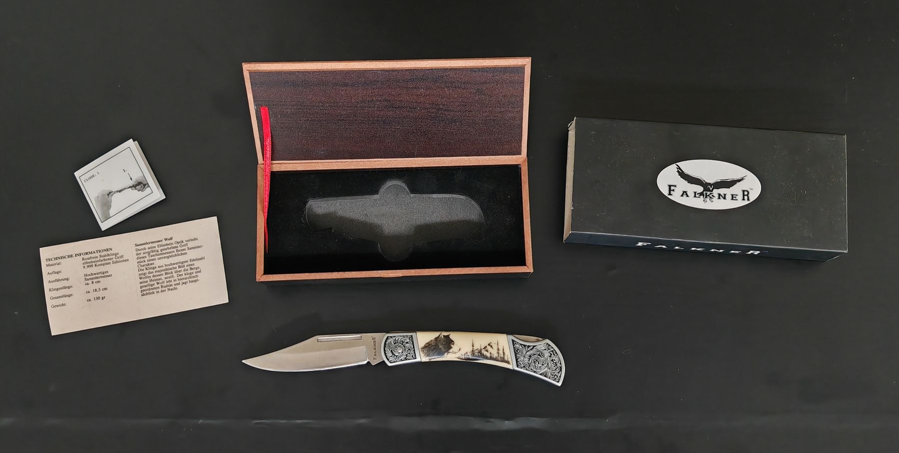 Accessori: Falkner Sammlermesser Wolf Edition mit Holzetui  – Usato da Rheinsulz venduto da Dred