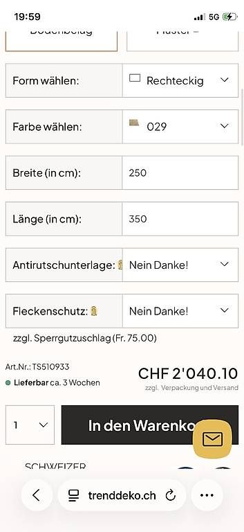 Tappeti: JAB Charmy 250x350 Antialergic – Usato da Uetendorf venduto da Anomis2015 3