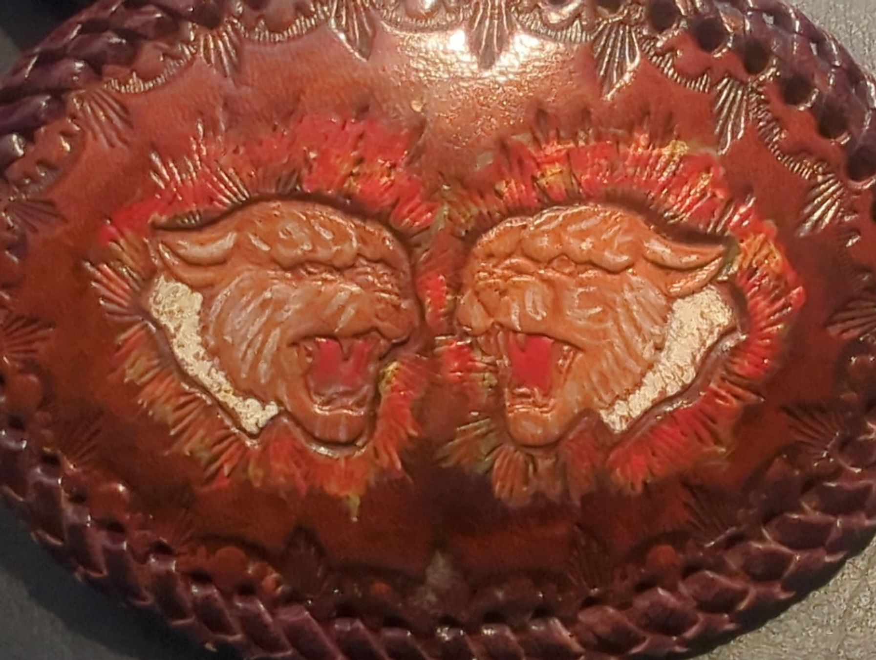 Fibbie per cinture: Gürtelschnalle Tiger Echtleder – Nuovo (secondo la descrizione) da Baar venduto da STIFANI-SHOP 5