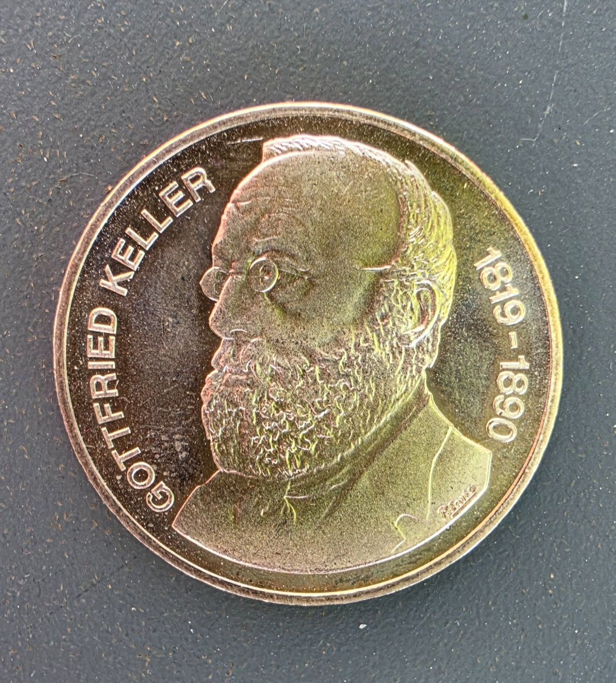 Alle Münzen: Gottfried Keller 5 Fr. Sondermünze 1990 – Gebraucht aus Nebikon von Japostyle