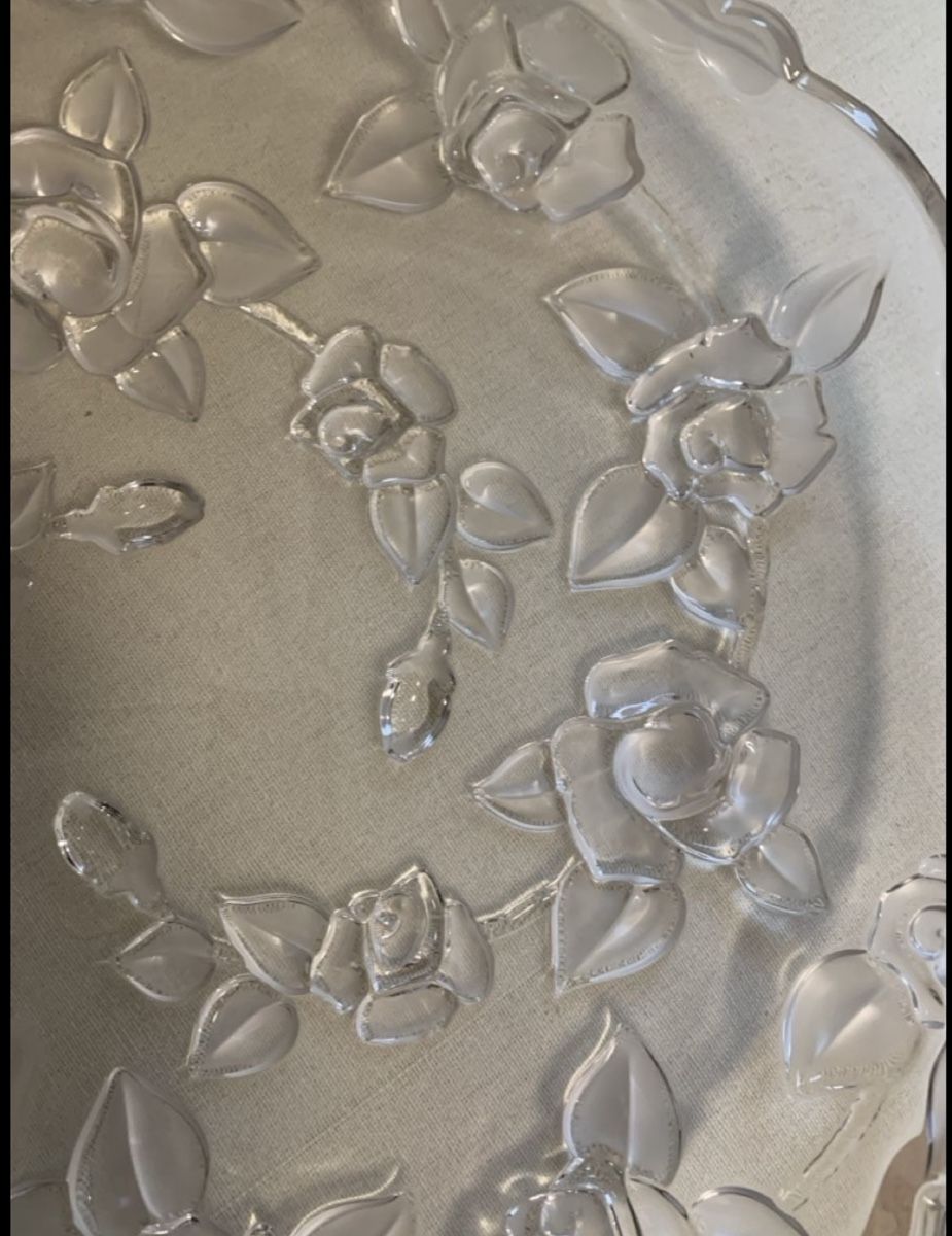 Walther Glas Piatti di portata: Walther-Glass 35cm Platter - Rose Design – Nuovo (secondo la descrizione) da Immensee venduto da Gitter 3