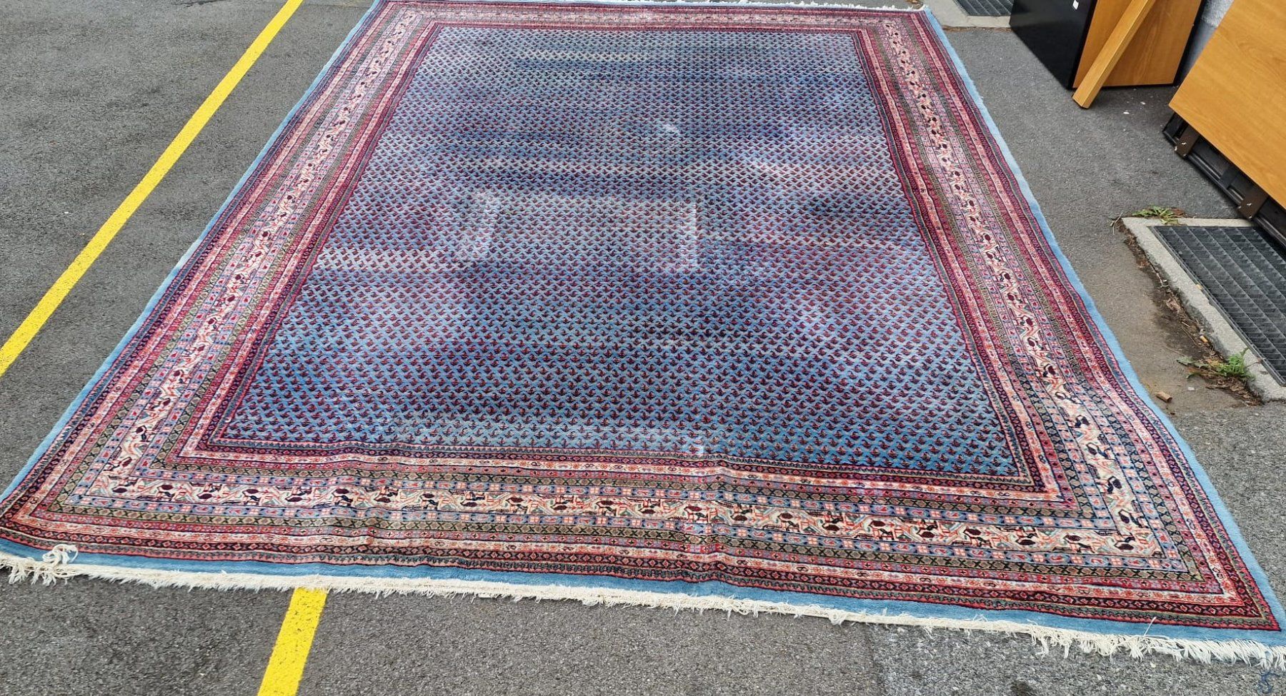 Teppiche: Orientteppich (ca. 12,3 m²) – Hellblau / Boteh - Muster – Gebraucht aus Flums von Flumsantik