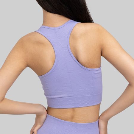 Sport BH Damen Nahtlos Fitness Komfort Hell Lila XXL YAKWARY