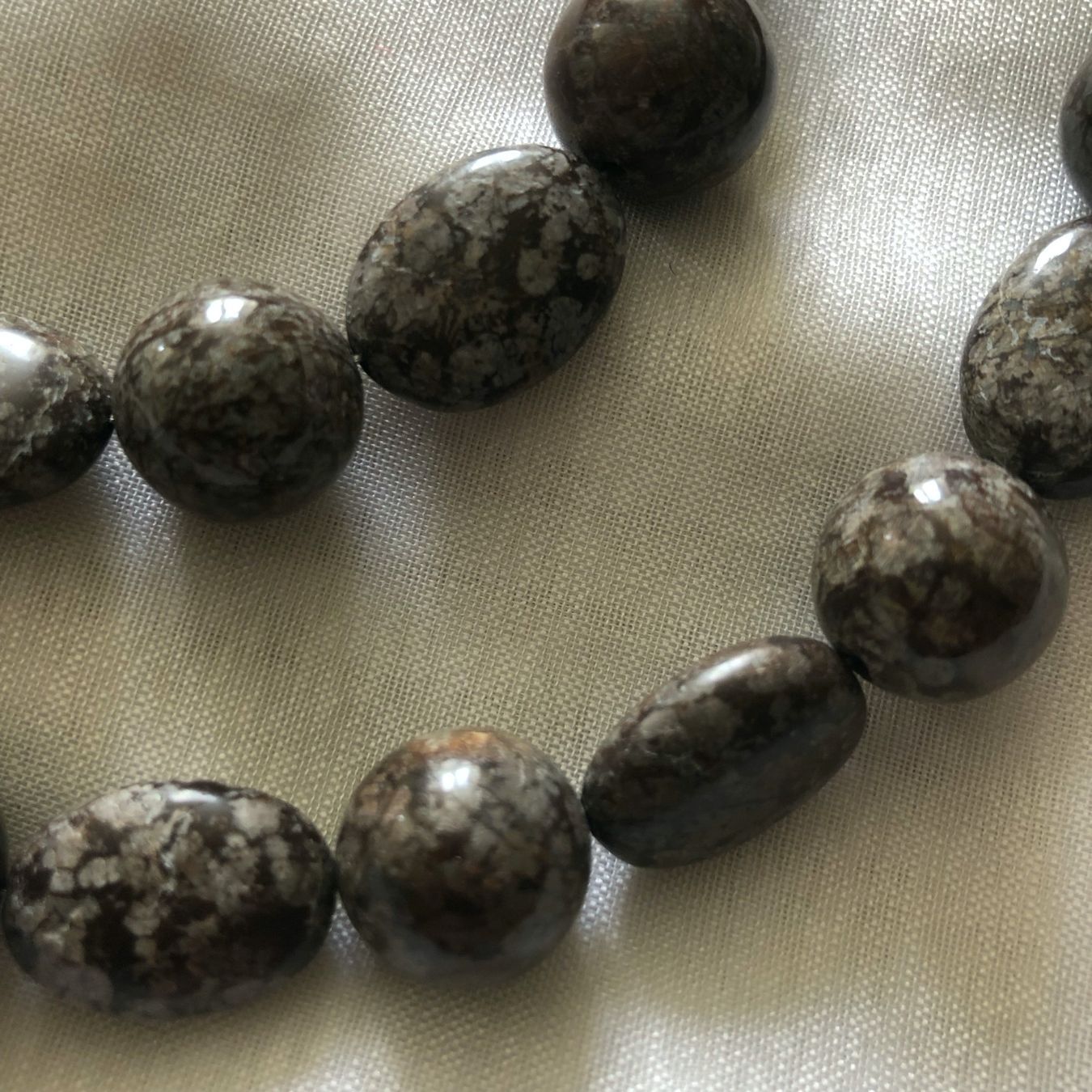 Pietre preziose: schöne "Obsidian" Perlen oval flach + Kugeln - 1 Strang – Nuovo e nell'imballaggio originale da Ittenthal venduto da Hwaggis 1