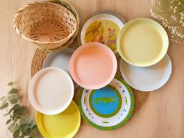Plates Set 7 pieces multicolor good condition
