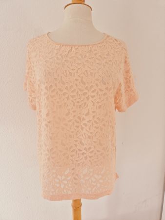 SHIRT VON YAYA 38 M LACHS FARBEND MIT SPITZE TUNIKA TOP