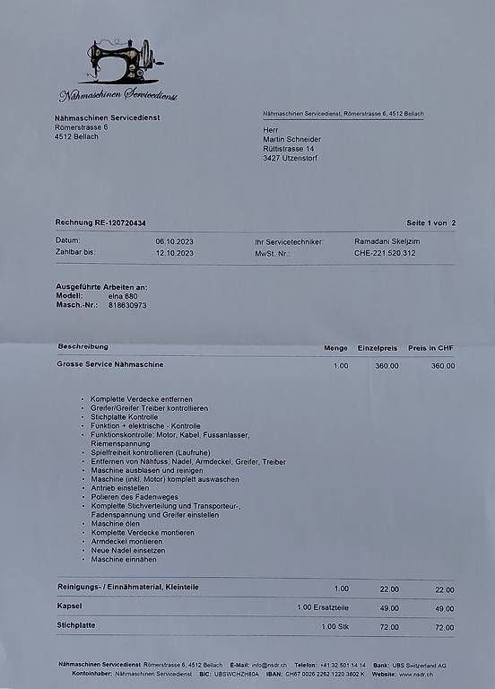 Macchine da cucire: Nähmaschiene Elna excellence 680 – Usato da Utzenstorf venduto da manuela.r 2